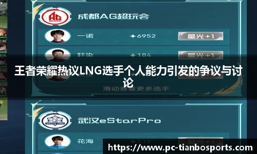 王者荣耀热议LNG选手个人能力引发的争议与讨论
